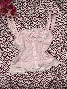 PINK Victoria Secret never worn Light Pink Ruffle Cami
